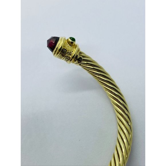 David Yurman Renaissance14K With Red and Green Stones 16.7 Grams - Picture 9 of 10